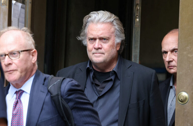 Former U.S. President Trump's White House chief strategist Steve Bannon exits New York Criminal Courthouse